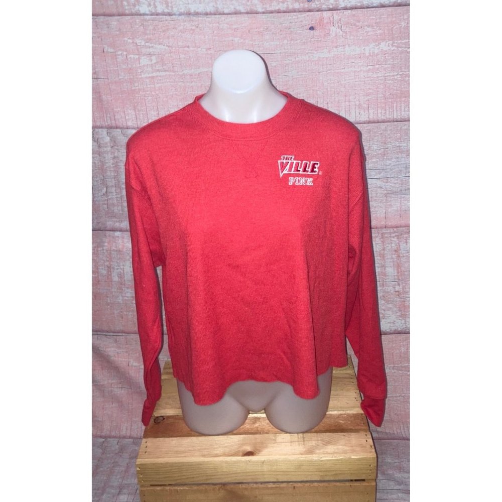 Victoria’s Secret Pink x 5th & Ocean, Red Thermal Crew Neck, The Ville, Sz: Med